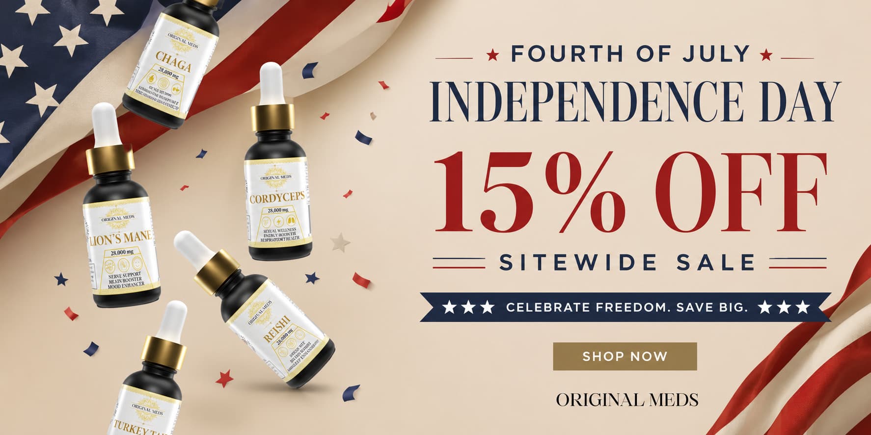 Original Meds Fourth of July Sale — 15% Off
