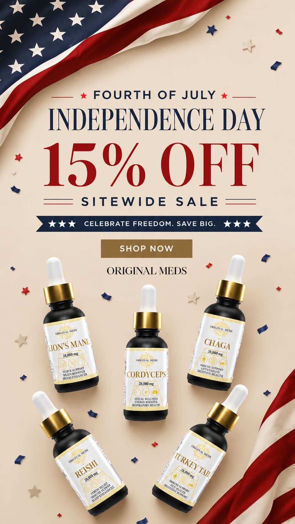 Original Meds Fourth of July Sale — 15% Off